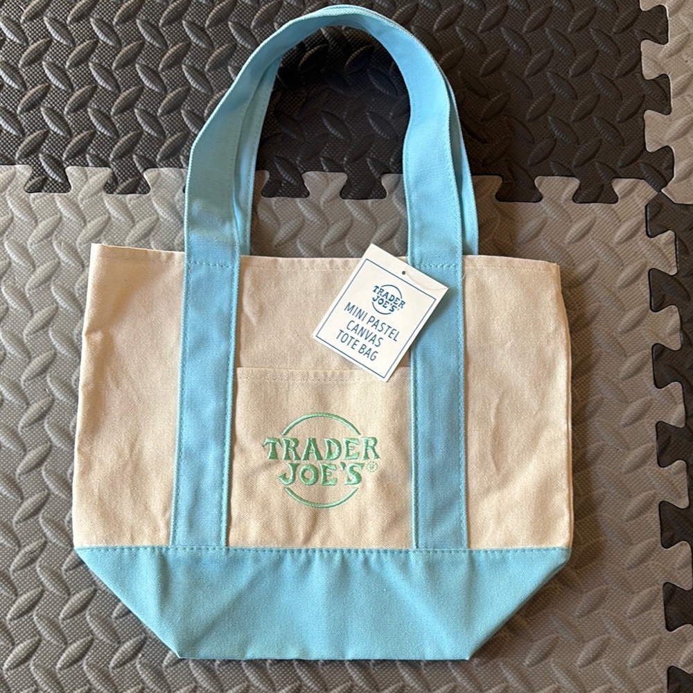 Trader Joe’s Blue Pastel Canvas Tote Bag